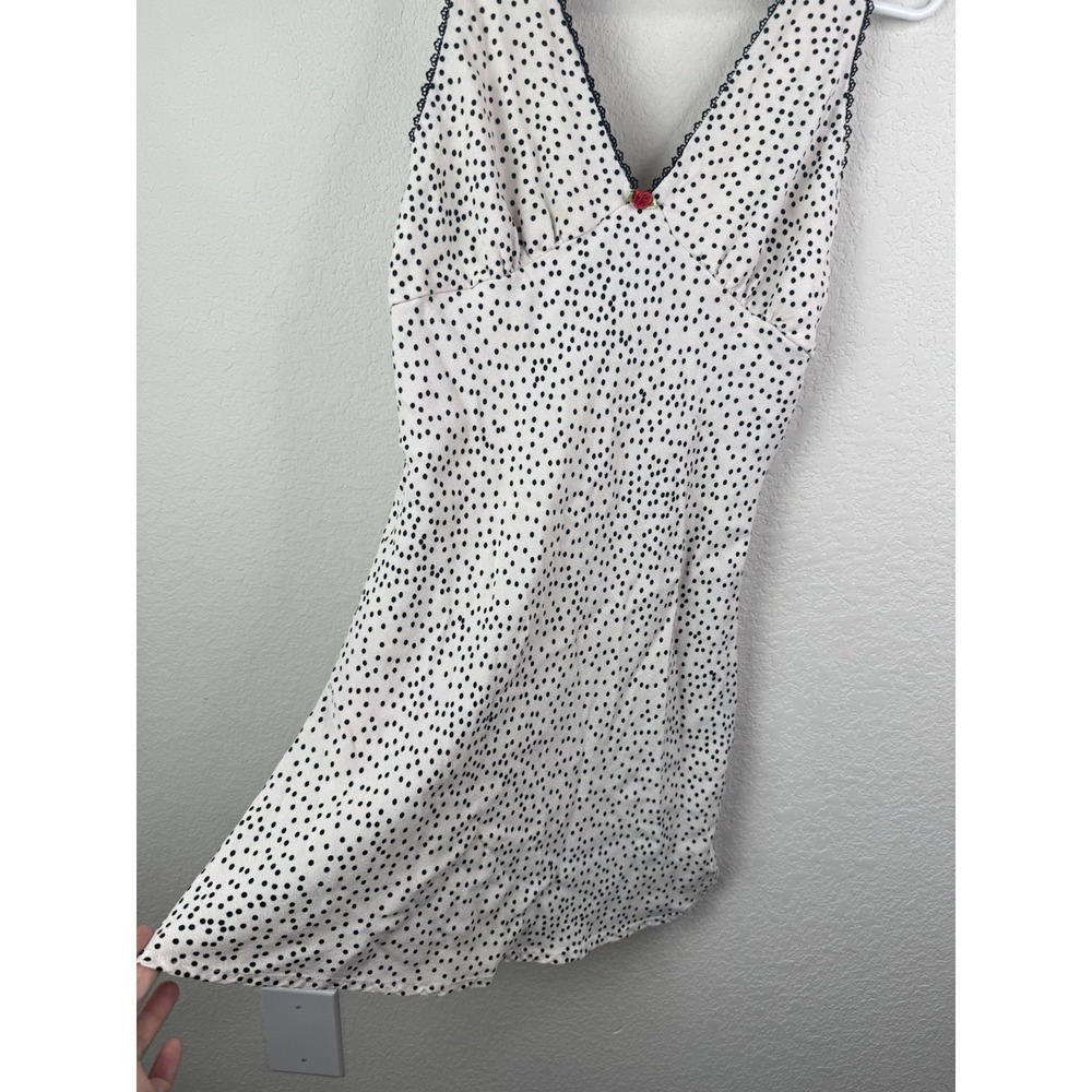 Wild Fable Polka Dot Sleeveless Mini Dress Sz M V Neck Ruffle Hem Y2K Coquette - Picture 5 of 8